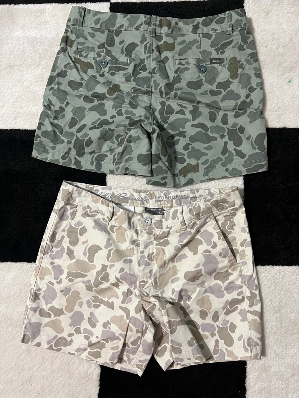 Eddie Bauer Green Camo Boyfriend Midrise Shorts Bundle of 2
